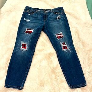 5 for $40 Judy Blue 3X Skinny Fit Midrise Buffalo Patch Jeans